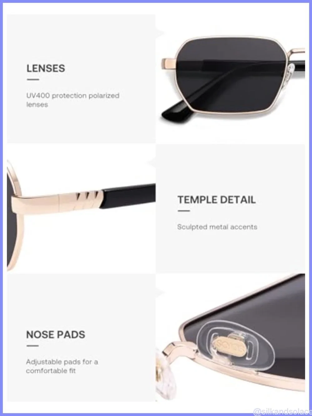 Retro Rectangle Polarized UV400 Sunglasses Full Frame Unisex